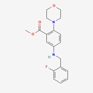 molecular formula C19H21FN2O3 B5548629 methyl 5-[(2-fluorobenzyl)amino]-2-(4-morpholinyl)benzoate 