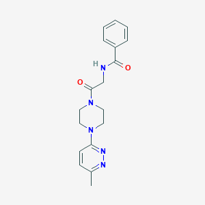 molecular formula C18H21N5O2 B5548637 N-{2-[4-(6-methyl-3-pyridazinyl)-1-piperazinyl]-2-oxoethyl}benzamide 
