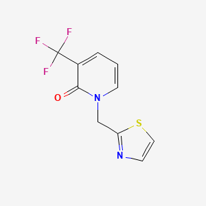 molecular formula C10H7F3N2OS B5548644 1-(1,3-噻唑-2-基甲基)-3-(三氟甲基)吡啶-2(1H)-酮 