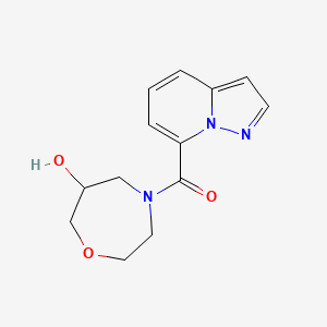 molecular formula C13H15N3O3 B5548653 4-(pyrazolo[1,5-a]pyridin-7-ylcarbonyl)-1,4-oxazepan-6-ol 