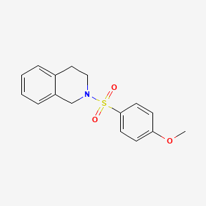 molecular formula C16H17NO3S B5548661 2-[(4-methoxyphenyl)sulfonyl]-1,2,3,4-tetrahydroisoquinoline 
