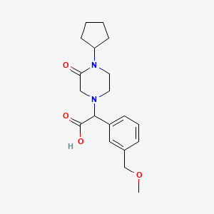 molecular formula C19H26N2O4 B5548672 （4-环戊基-3-氧代哌嗪-1-基）[3-（甲氧基甲基）苯基]乙酸 