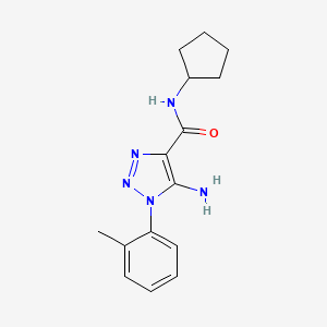 molecular formula C15H19N5O B5548680 5-amino-N-cyclopentyl-1-(2-methylphenyl)-1H-1,2,3-triazole-4-carboxamide 