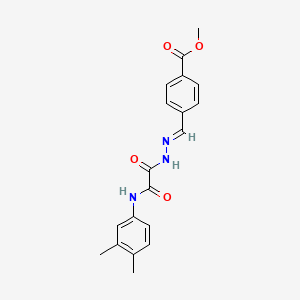 molecular formula C19H19N3O4 B5548683 methyl 4-{2-[[(3,4-dimethylphenyl)amino](oxo)acetyl]carbonohydrazonoyl}benzoate 