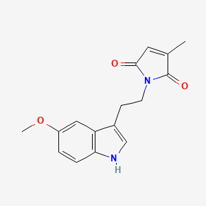 molecular formula C16H16N2O3 B5548686 1-[2-(5-methoxy-1H-indol-3-yl)ethyl]-3-methyl-1H-pyrrole-2,5-dione 