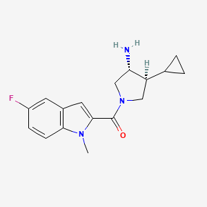 molecular formula C17H20FN3O B5548706 (3R*,4S*)-4-cyclopropyl-1-[(5-fluoro-1-methyl-1H-indol-2-yl)carbonyl]pyrrolidin-3-amine 