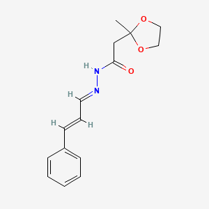 molecular formula C15H18N2O3 B5548758 2-(2-methyl-1,3-dioxolan-2-yl)-N'-(3-phenyl-2-propen-1-ylidene)acetohydrazide 