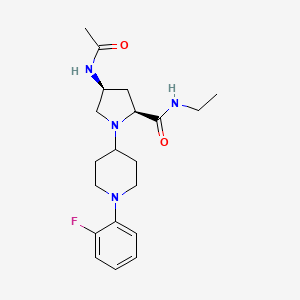 molecular formula C20H29FN4O2 B5548767 (4S)-4-(acetylamino)-N-ethyl-1-[1-(2-fluorophenyl)piperidin-4-yl]-L-prolinamide 