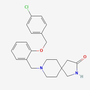 molecular formula C22H25ClN2O2 B5548778 8-{2-[(4-氯苄基)氧基]苄基}-2,8-二氮杂螺[4.5]癸-3-酮 