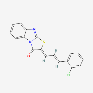 molecular formula C18H11ClN2OS B5548794 2-[3-(2-chlorophenyl)-2-propen-1-ylidene][1,3]thiazolo[3,2-a]benzimidazol-3(2H)-one 
