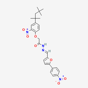 N'-{[5-(4-nitrophenyl)-2-furyl]methylene}-2-[2-nitro-4-(1,1,3,3-tetramethylbutyl)phenoxy]acetohydrazide