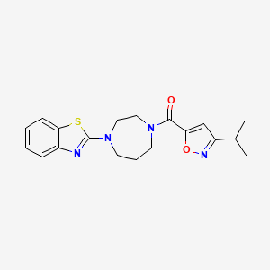 molecular formula C19H22N4O2S B5548821 2-{4-[(3-isopropyl-5-isoxazolyl)carbonyl]-1,4-diazepan-1-yl}-1,3-benzothiazole 