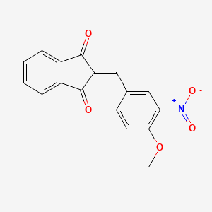 molecular formula C17H11NO5 B5548870 2-(4-methoxy-3-nitrobenzylidene)-1H-indene-1,3(2H)-dione 
