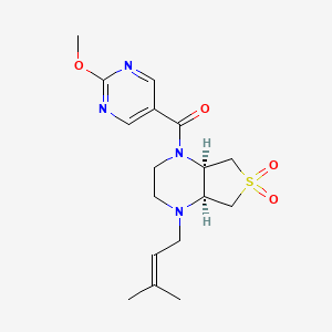 molecular formula C17H24N4O4S B5548871 (4aS*,7aR*)-1-[(2-methoxy-5-pyrimidinyl)carbonyl]-4-(3-methyl-2-buten-1-yl)octahydrothieno[3,4-b]pyrazine 6,6-dioxide 
