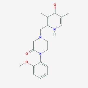 molecular formula C19H23N3O3 B5548885 4-[(3,5-dimethyl-4-oxo-1,4-dihydro-2-pyridinyl)methyl]-1-(2-methoxyphenyl)-2-piperazinone 