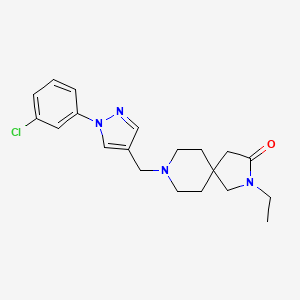 molecular formula C20H25ClN4O B5548899 8-{[1-(3-chlorophenyl)-1H-pyrazol-4-yl]methyl}-2-ethyl-2,8-diazaspiro[4.5]decan-3-one 