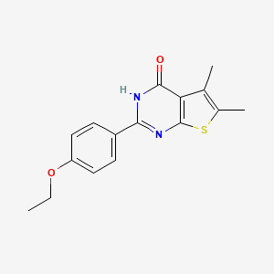 molecular formula C16H16N2O2S B5548936 2-(4-ethoxyphenyl)-5,6-dimethylthieno[2,3-d]pyrimidin-4(3H)-one 