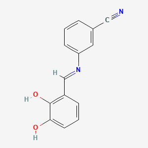 molecular formula C14H10N2O2 B5548953 3-[(2,3-dihydroxybenzylidene)amino]benzonitrile 