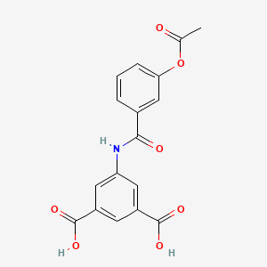 molecular formula C17H13NO7 B5548956 5-{[3-(乙酰氧基)苯甲酰]氨基}间苯二甲酸 