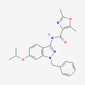 molecular formula C23H24N4O3 B5548957 N-(1-benzyl-6-isopropoxy-1H-indazol-3-yl)-2,5-dimethyl-1,3-oxazole-4-carboxamide 