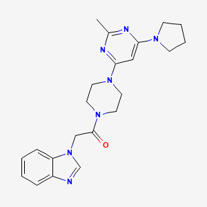 1-(2-{4-[2-methyl-6-(1-pyrrolidinyl)-4-pyrimidinyl]-1-piperazinyl}-2-oxoethyl)-1H-benzimidazole