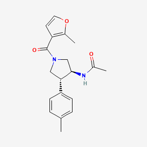 molecular formula C19H22N2O3 B5548997 N-[(3S*,4R*)-1-(2-methyl-3-furoyl)-4-(4-methylphenyl)-3-pyrrolidinyl]acetamide 