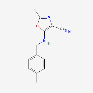 molecular formula C13H13N3O B5548998 2-甲基-5-[(4-甲基苄基)氨基]-1,3-恶唑-4-腈 