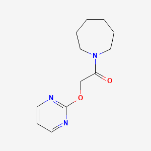 molecular formula C12H17N3O2 B5549002 1-[(2-pyrimidinyloxy)acetyl]azepane 
