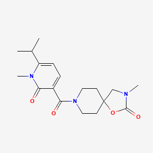 molecular formula C18H25N3O4 B5549024 8-[(6-异丙基-1-甲基-2-氧代-1,2-二氢吡啶-3-基)羰基]-3-甲基-1-氧杂-3,8-二氮杂螺[4.5]癸烷-2-酮 