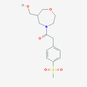 molecular formula C15H21NO5S B5549027 (4-{[4-(methylsulfonyl)phenyl]acetyl}-1,4-oxazepan-6-yl)methanol 