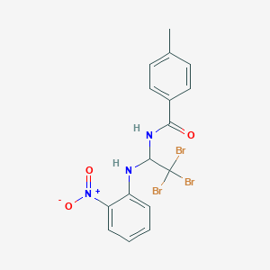 molecular formula C16H14Br3N3O3 B5549033 4-methyl-N-{2,2,2-tribromo-1-[(2-nitrophenyl)amino]ethyl}benzamide 