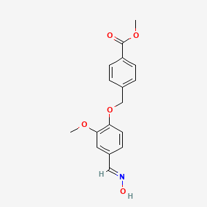 molecular formula C17H17NO5 B5549046 methyl 4-({4-[(hydroxyimino)methyl]-2-methoxyphenoxy}methyl)benzoate 