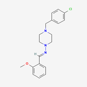 molecular formula C19H22ClN3O B5549066 4-(4-chlorobenzyl)-N-(2-methoxybenzylidene)-1-piperazinamine 
