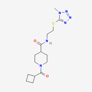 molecular formula C15H24N6O2S B5549070 1-(环丁基羰基)-N-{2-[(1-甲基-1H-四唑-5-基)硫代]乙基}-4-哌啶甲酰胺 