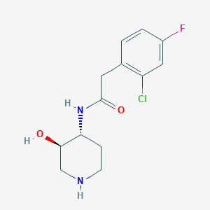 2-(2-chloro-4-fluorophenyl)-N-[rel-(3R,4R)-3-hydroxy-4-piperidinyl]acetamide hydrochloride