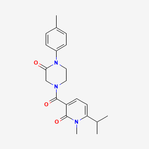 molecular formula C21H25N3O3 B5549083 4-[(6-isopropyl-1-methyl-2-oxo-1,2-dihydro-3-pyridinyl)carbonyl]-1-(4-methylphenyl)-2-piperazinone 