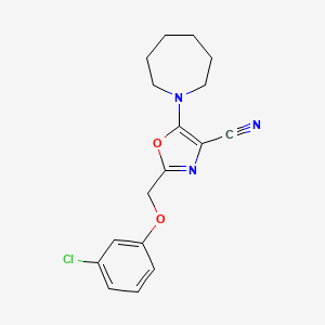 5-(1-azepanyl)-2-[(3-chlorophenoxy)methyl]-1,3-oxazole-4-carbonitrile