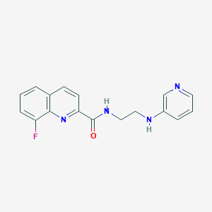 molecular formula C17H15FN4O B5549125 8-fluoro-N-[2-(3-pyridinylamino)ethyl]-2-quinolinecarboxamide 