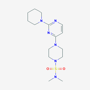 molecular formula C15H26N6O2S B5549140 N,N-dimethyl-4-[2-(1-piperidinyl)-4-pyrimidinyl]-1-piperazinesulfonamide 