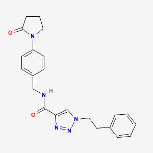 molecular formula C22H23N5O2 B5549146 N-[4-(2-氧代-1-吡咯烷基)苄基]-1-(2-苯乙基)-1H-1,2,3-三唑-4-甲酰胺 