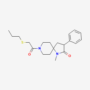 molecular formula C20H28N2O2S B5549177 1-methyl-3-phenyl-8-[(propylthio)acetyl]-1,8-diazaspiro[4.5]decan-2-one 