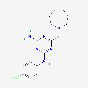 molecular formula C16H21ClN6 B5549194 6-(1-azepanylmethyl)-N-(4-chlorophenyl)-1,3,5-triazine-2,4-diamine 