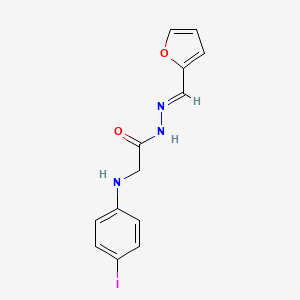 molecular formula C13H12IN3O2 B5549240 N'-(2-呋喃甲亚基)-2-[(4-碘苯基)氨基]乙酰肼 