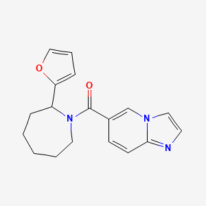 molecular formula C18H19N3O2 B5549246 6-{[2-(2-furyl)azepan-1-yl]carbonyl}imidazo[1,2-a]pyridine 