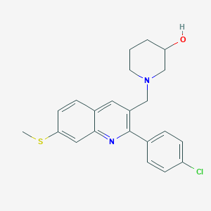 molecular formula C22H23ClN2OS B5549253 1-{[2-(4-chlorophenyl)-7-(methylthio)-3-quinolinyl]methyl}-3-piperidinol 