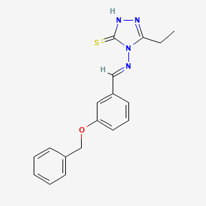 molecular formula C18H18N4OS B5549272 4-{[3-(benzyloxy)benzylidene]amino}-5-ethyl-4H-1,2,4-triazole-3-thiol 