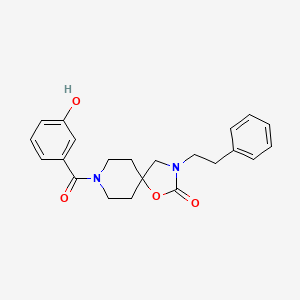 molecular formula C22H24N2O4 B5549294 8-(3-hydroxybenzoyl)-3-(2-phenylethyl)-1-oxa-3,8-diazaspiro[4.5]decan-2-one 