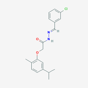 molecular formula C19H21ClN2O2 B5549296 N'-(3-chlorobenzylidene)-2-(5-isopropyl-2-methylphenoxy)acetohydrazide 