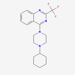 molecular formula C19H23F3N4 B5549298 4-(4-cyclohexyl-1-piperazinyl)-2-(trifluoromethyl)quinazoline 