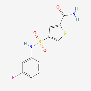 molecular formula C11H9FN2O3S2 B5549306 4-{[(3-fluorophenyl)amino]sulfonyl}-2-thiophenecarboxamide 